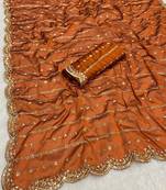 Fanta multicolor sequece embroidery work rangoli saree with blouse