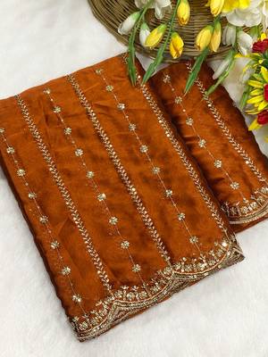 Fanta multicolor sequece embroidery work rangoli saree with blouse 3