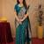Turquoise art silk blend banarasi jacuard work saree with unstitched blouse piece