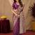 Wine art silk blend banarasi jacuard work saree with unstitched blouse piece