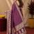 Wine art silk blend banarasi jacuard work saree with unstitched blouse piece