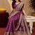 Wine art silk blend banarasi jacuard work saree with unstitched blouse piece