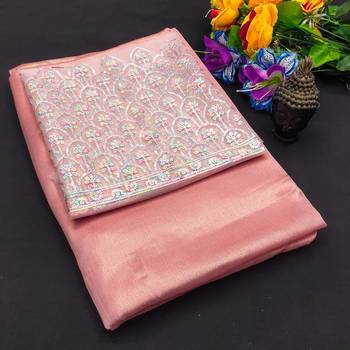 Gajari multicolor sequece embroidery work moss chiffon saree with blouse 1