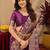 Wine art silk blend banarasi jacuard work saree with unstitched blouse piece