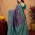 Turquoise soft art silk blend banarasi jacuard work saree with unstitched blouse piece