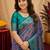 Turquoise soft art silk blend banarasi jacuard work saree with unstitched blouse piece
