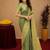 Light green art silk blend banarasi jacuard work saree with unstitched blouse piece
