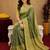 Light green art silk blend banarasi jacuard work saree with unstitched blouse piece