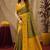Green mustard art silk blend banarasi jacuard work saree with unstitched blouse piece
