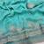 Firozi zari embroidery work crunchy saree with blouse