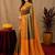 Green orange art silk blend banarasi jacuard work saree with unstitched blouse piece