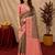 Green pink art silk blend banarasi jacuard work saree with unstitched blouse piece