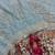 Firozi zari embroidery work georgette saree with blouse