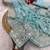 Firozi zari embroidery work georgette saree with blouse