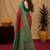 Orange green art silk blend banarasi jacuard work saree with unstitched blouse piece