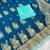 Firozi top dyed weaving dola silk blend saree with blouse