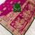Rani pink top dyed weaving dola silk blend saree with blouse
