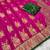 Rani pink top dyed weaving dola silk blend saree with blouse