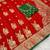 Red top dyed weaving dola silk blend saree with blouse