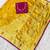 Yellow top dyed weaving dola silk blend saree with blouse