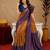 Mustard blue Art silk blend banarasi jacuard bird motif work saree with unstitched blouse piece