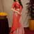 Orange Art silk blend banarasi jacuard bird motif work saree with unstitched blouse piece