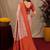 Orange Art silk blend banarasi jacuard bird motif work saree with unstitched blouse piece