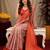 Orange Art silk blend banarasi jacuard bird motif work saree with unstitched blouse piece