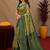 Parrot green Art silk blend banarasi jacuard bird motif work saree with unstitched blouse piece
