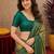 Parrot green Art silk blend banarasi jacuard bird motif work saree with unstitched blouse piece
