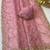 Baby pink multicolor sequece embroidery work nc moss saree with blouse