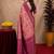 Light pink Art silk blend banarasi jacquard bird motif work saree with unstitched blouse piece