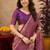 Light pink Art silk blend banarasi jacquard bird motif work saree with unstitched blouse piece