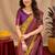 Mustard wine Art silk blend banarasi jacquard bird motif work saree with unstitched blouse piece