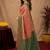 Peach green Art silk blend banarasi jacquard bird motif work saree with unstitched blouse piece