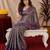 Turquoise blue Art silk blend banarasi jacquard bird motif work saree with unstitched blouse piece