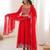 Red georgette designer embroidered anarkali suit