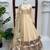 Cream tabby organza mirror work anarkali lehenga set