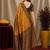Yellow black Art silk blend banarasi jacquard bird motif work saree with unstitched blouse piece