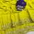 Lemon yellow multicolor sequece embroidery work star georgette saree with blouse