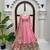 Pink tabby organza mirror work anarkali lehenga set