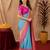 Sky pink art silk blend jacquard motif work saree with unstitched blouse piece