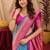 Sky pink art silk blend jacquard motif work saree with unstitched blouse piece