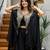 Black star georgette indo-western jacket, blouse & palazzo set