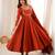 Orange roman chanderi silk blend 16 kali flared anarkali suit
