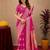 Pink art silk blend jacquard motif work saree with unstitched blouse piece