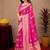 Pink art silk blend jacquard motif work saree with unstitched blouse piece