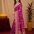 Wine art silk blend jacquard motif work saree with unstitched blouse piece