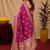 Wine art silk blend jacquard motif work saree with unstitched blouse piece
