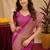 Wine art silk blend jacquard motif work saree with unstitched blouse piece